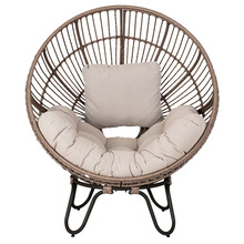 Loungestol natur/sort inkl. hynde - Sunlife